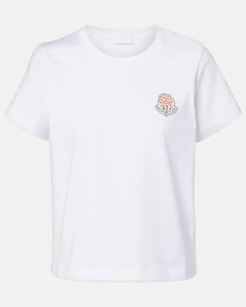Moncler T-Shirt aus Baumwoll-Jersey Weiß