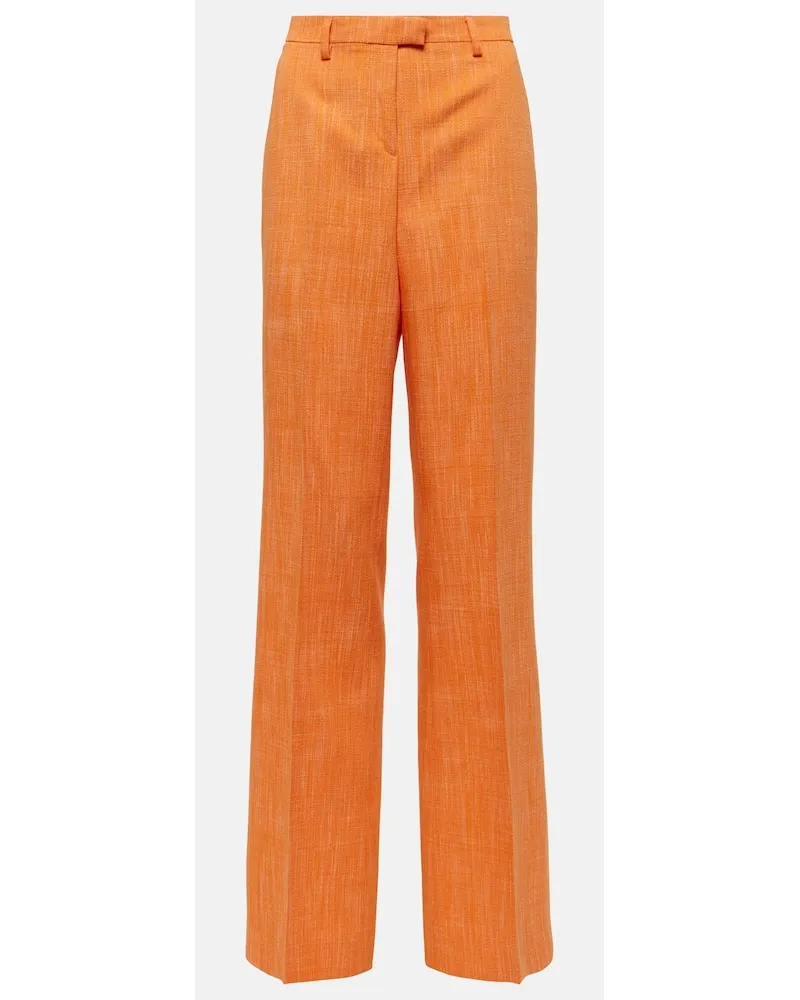 Etro Gerade High-Rise-Hose Orange