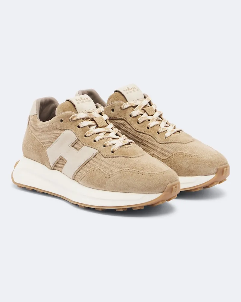 Hogan Sneakers H641 aus Veloursleder mit Leder Beige