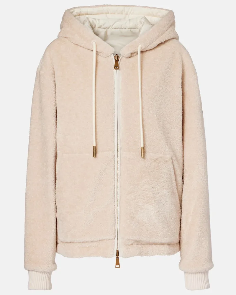 Moncler Kapuzenjacke aus Frottee Weiß