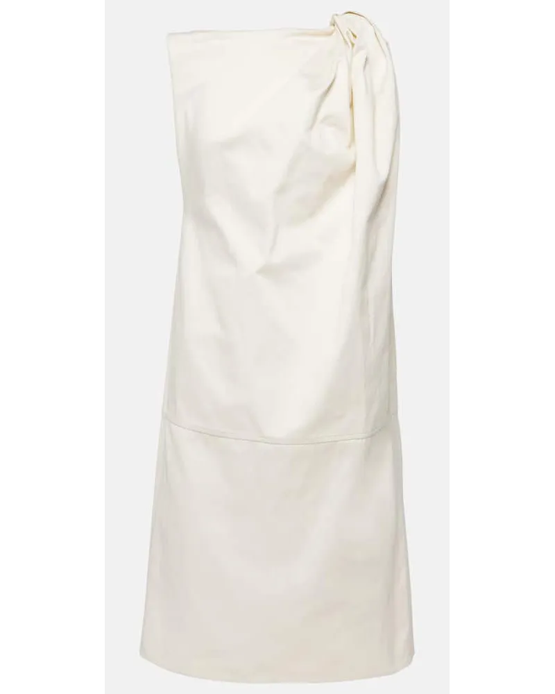 Totême Minikleid aus Baumwolle und Leinen Nude