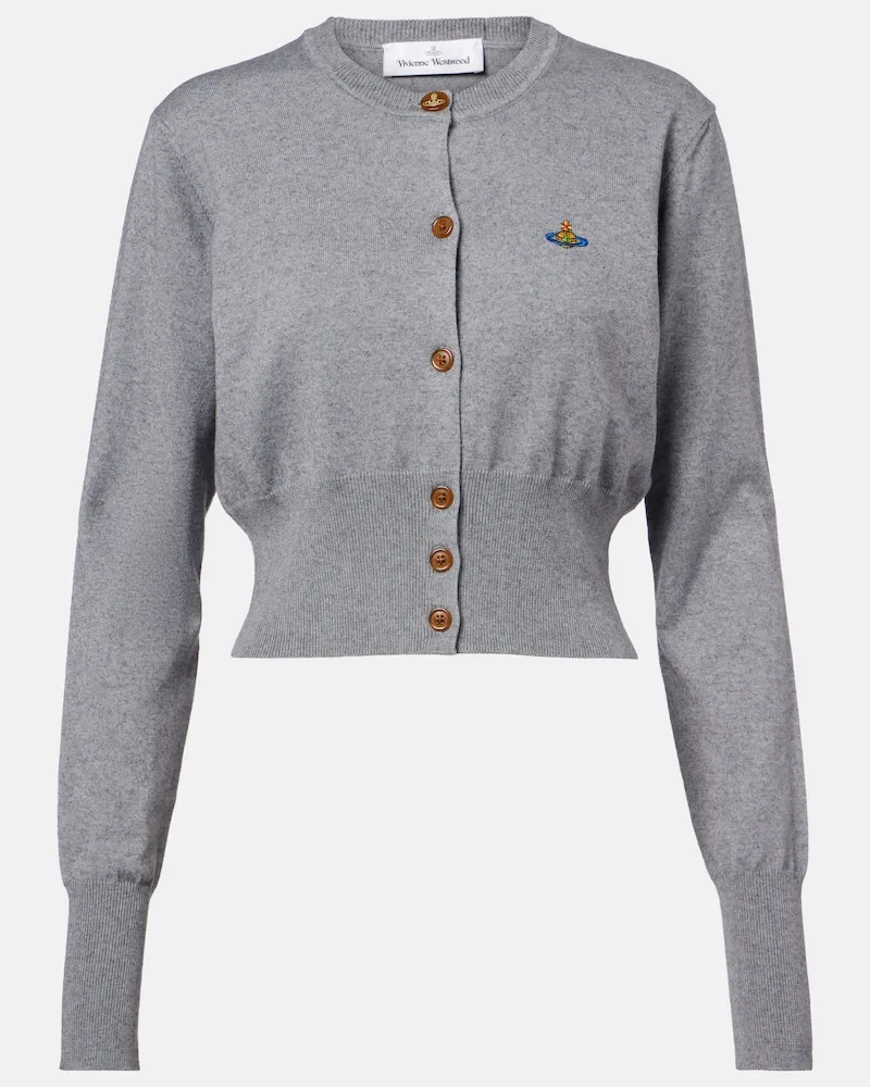 Vivienne Westwood Cropped-Cardigan Bea aus Baumwolle und Kaschmir Grau