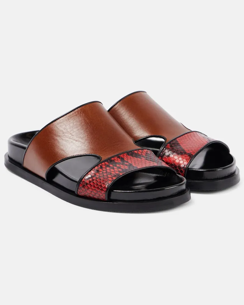 Dries van Noten Sandalen aus Leder Beige