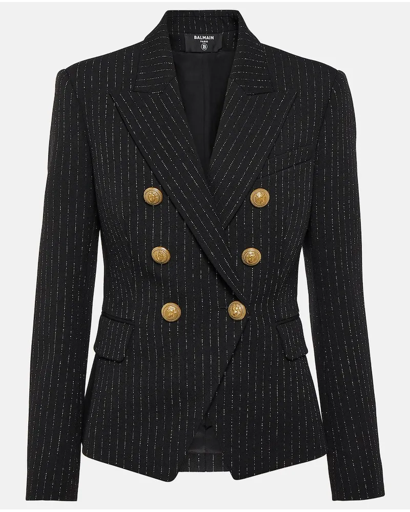 Balmain Blazer aus Wolle Schwarz