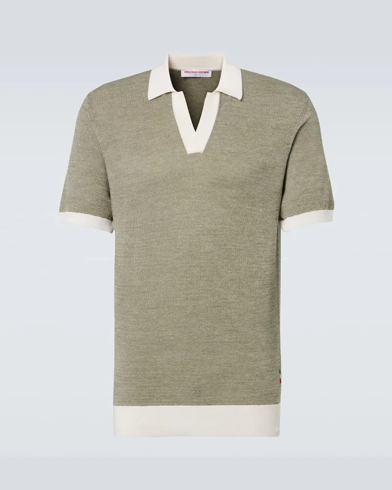 Orlebar Brown Polohemd Horton aus Wolle und Baumwolle Grün