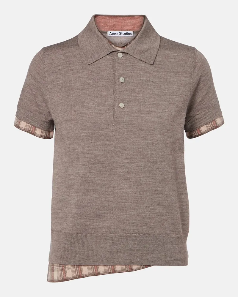 Acne Studios Polopullover aus Wolle Braun