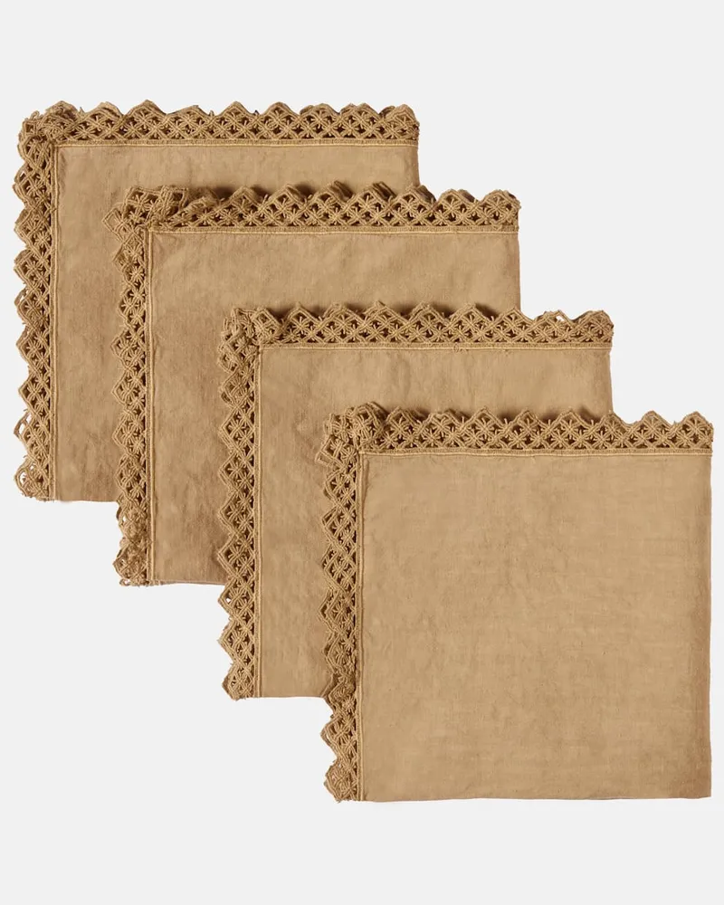 Once Milano Set aus vier Servietten Beige