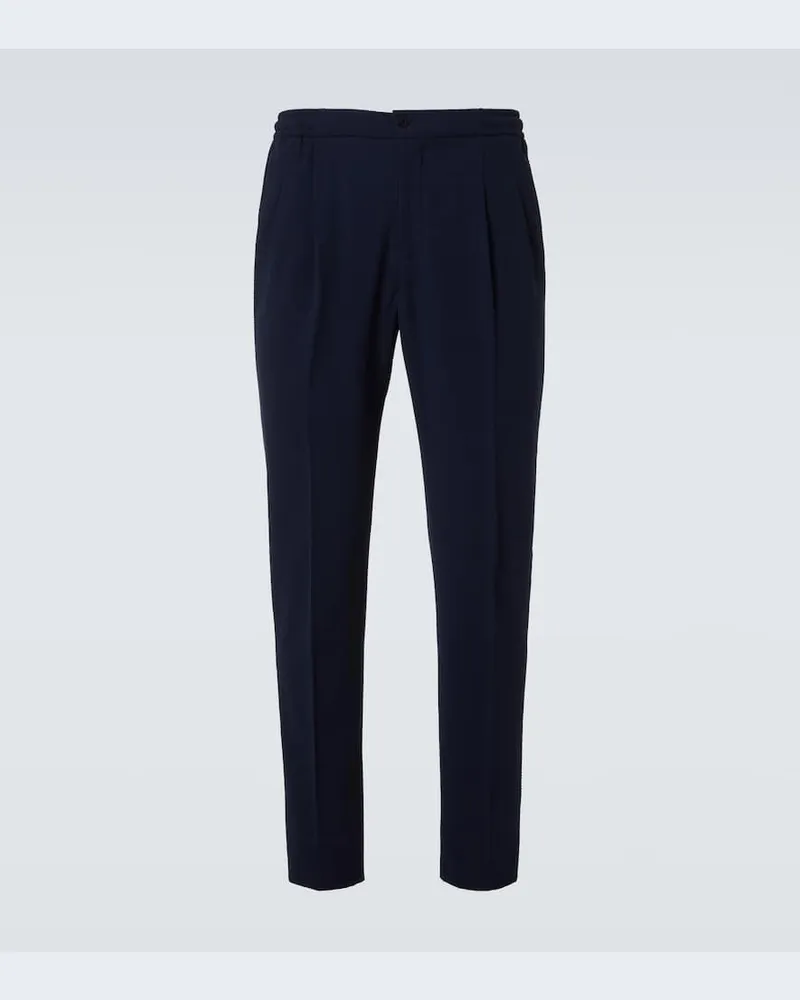 Rubinacci Gerade Hose aus Seersucker Blau