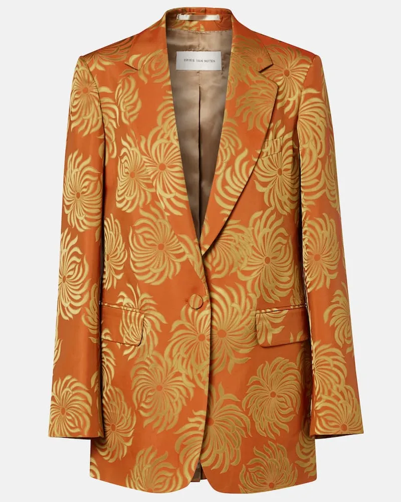 Dries van Noten Blazer aus Jacquard Orange