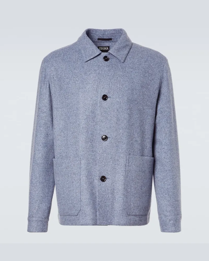 Ermenegildo Zegna Hemdjacke aus Kaschmir und Seide Blau