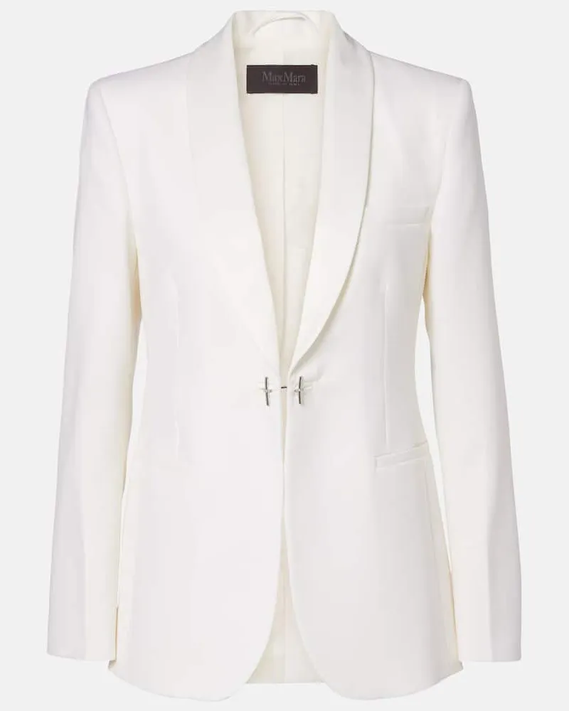 Max Mara Blazer aus Schurwolle mit Satin Weiß