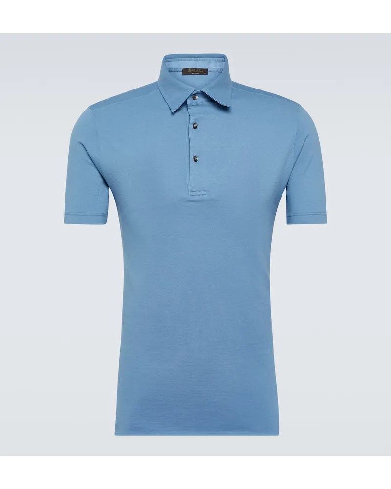 Loro Piana Polohemd aus Baumwoll-Pique Blau