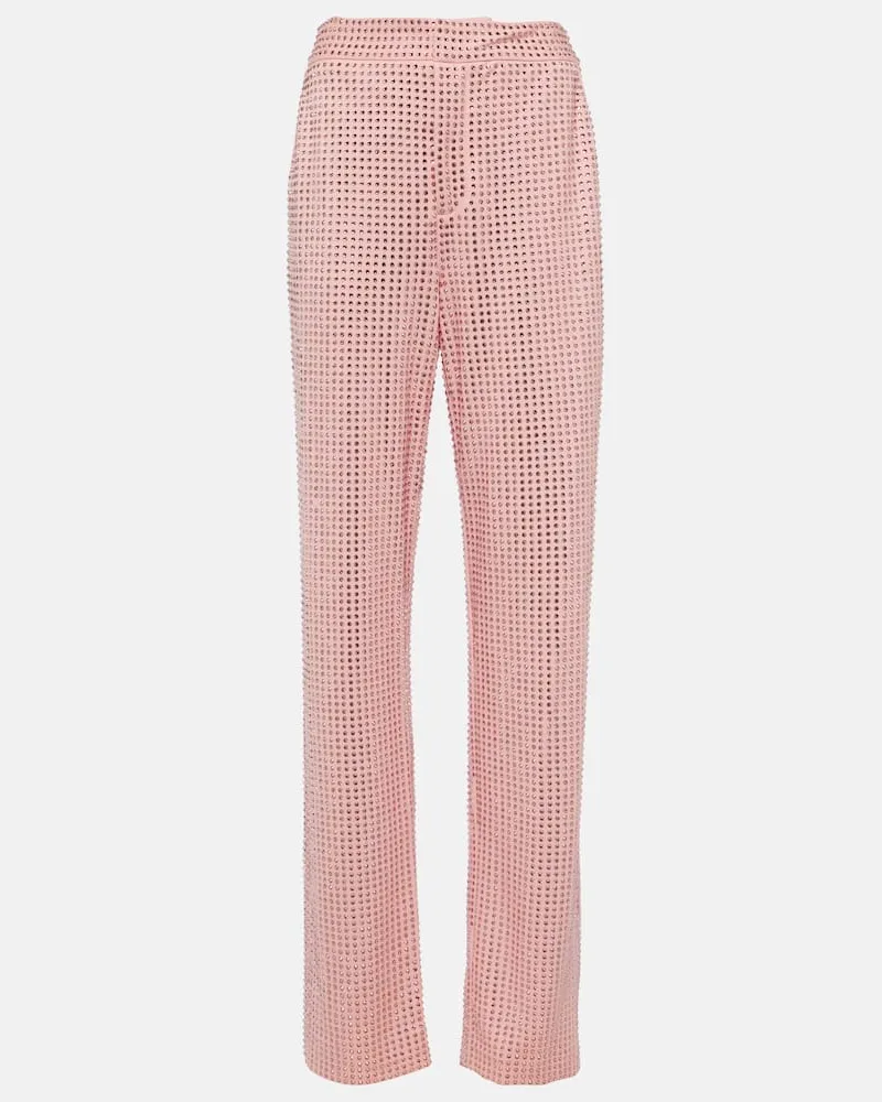Area Gerade Hose aus Jersey mit Kristallen Rosa