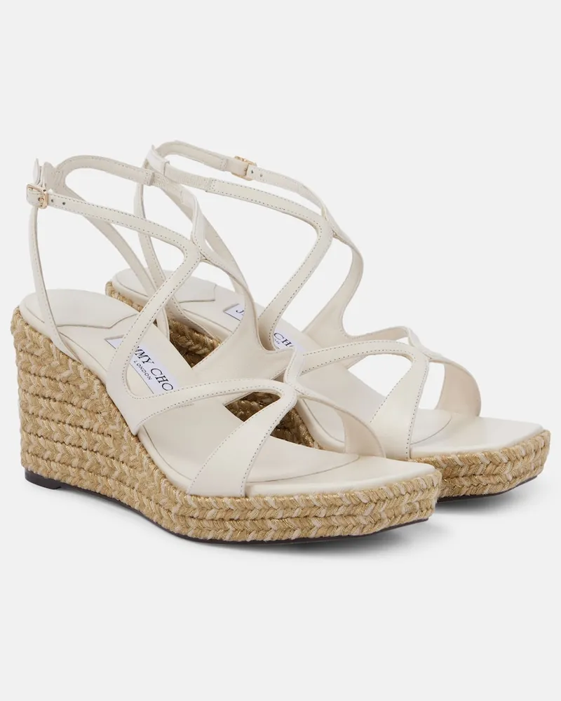 Jimmy Choo Wedge-Sandalen Ayla 85 aus Leder Weiß