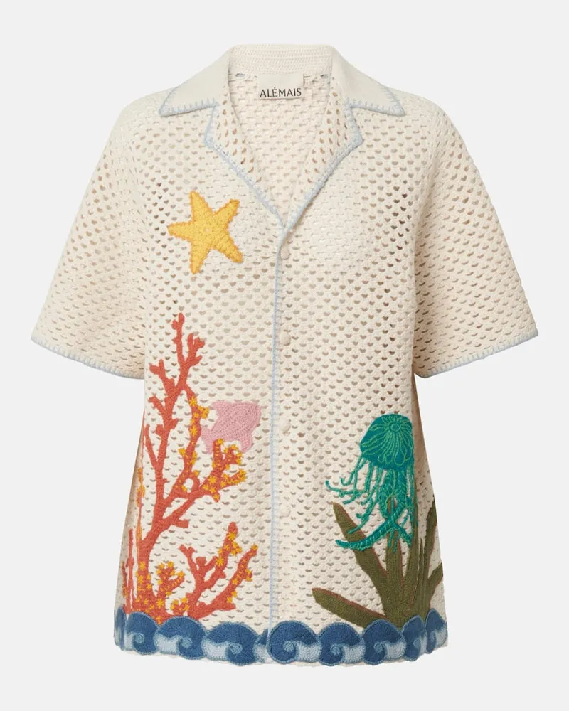 ALEMAIS Alémais Besticktes Hemd Splash aus Häkelstrick Multicolor
