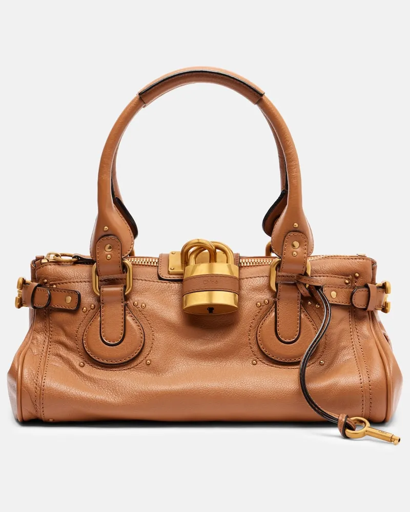 Chloé Chloé Schultertasche Paddington Small aus Leder Braun