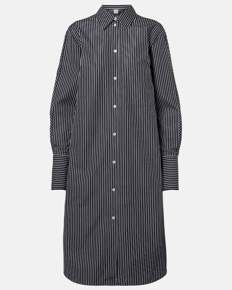 Totême Hemdblusenkleid aus Baumwollpopeline Schwarz