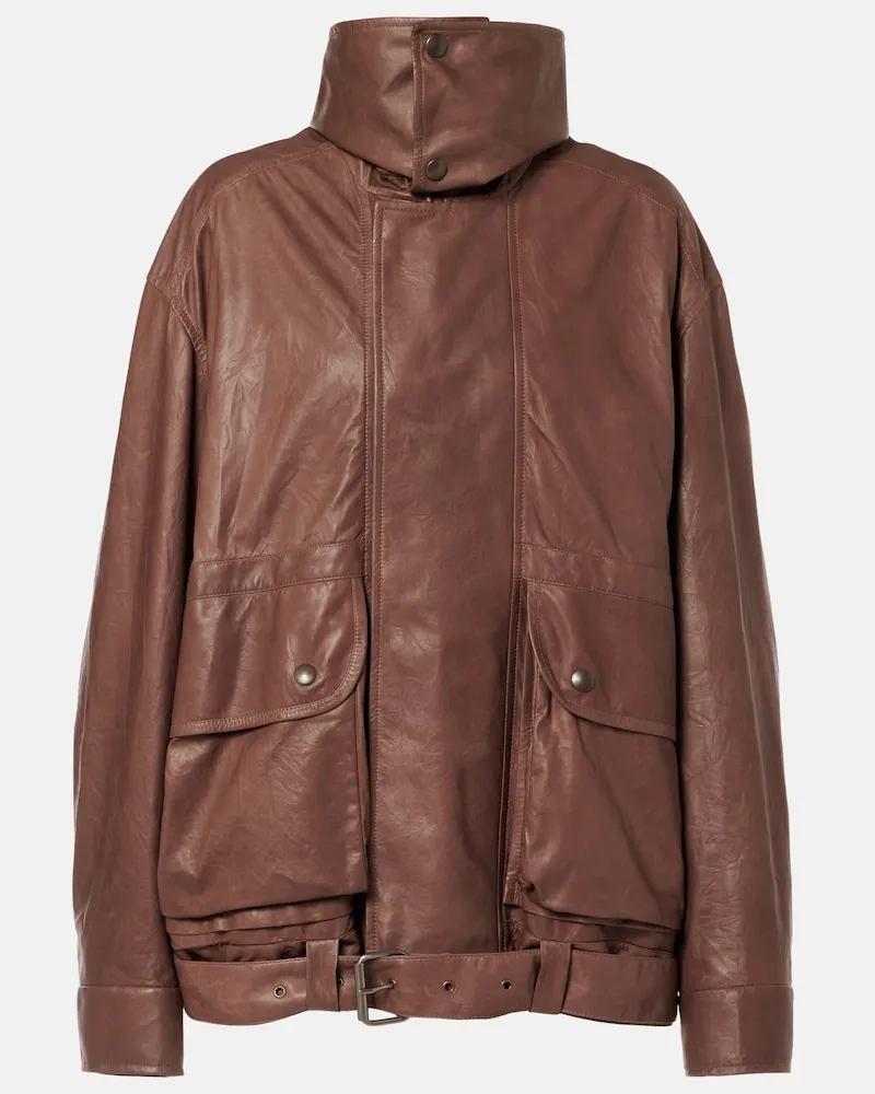 Calvin Klein Lederjacke Isa Braun