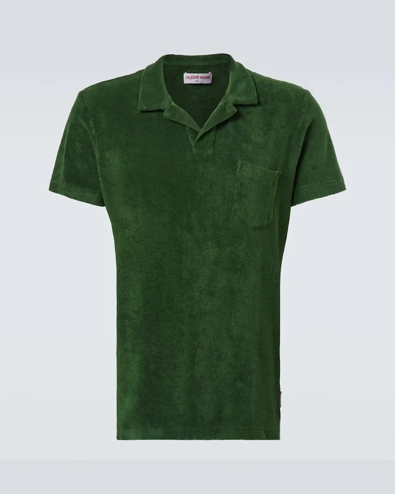 Orlebar Brown Poloshirt aus Frottee Grün