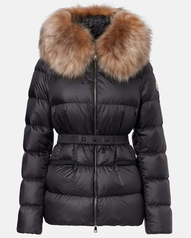Moncler Daunenjacke Boed mit Shearling Schwarz