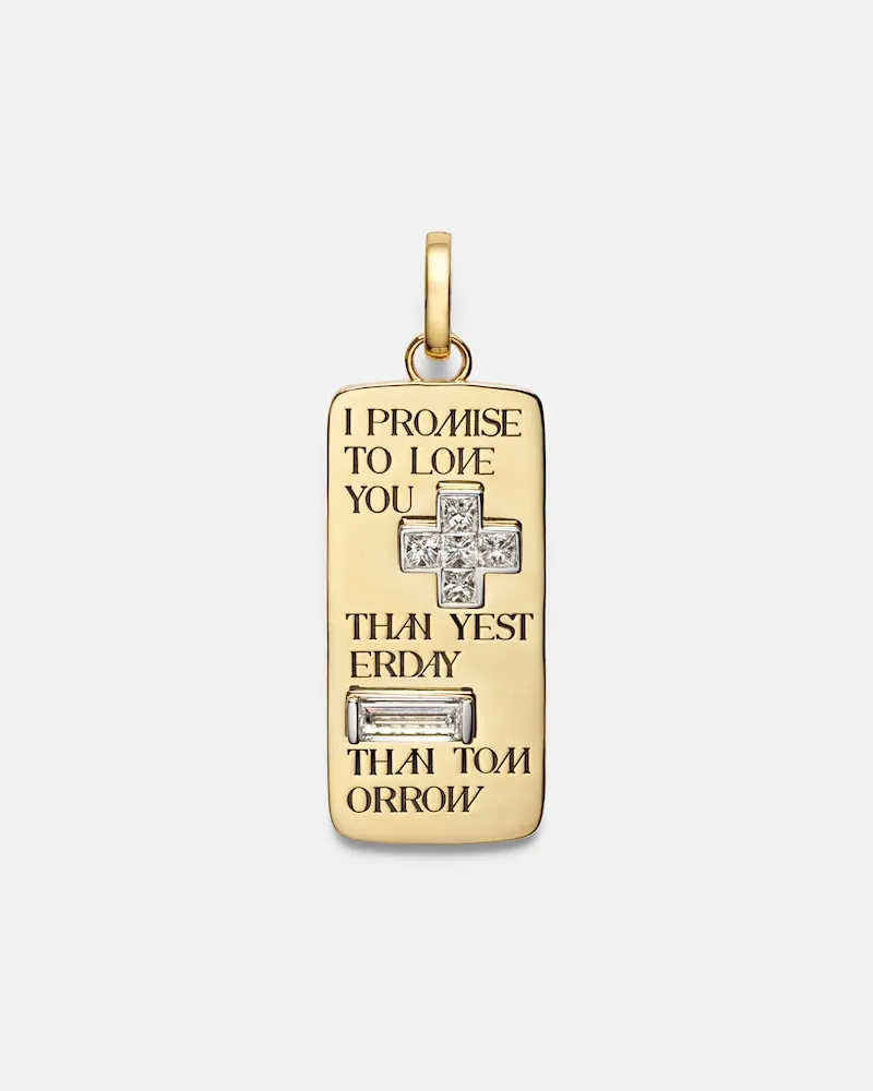 FOUNDRAE Anhänger True Love Promise aus 18kt Gelbgold mit Diamanten Gold