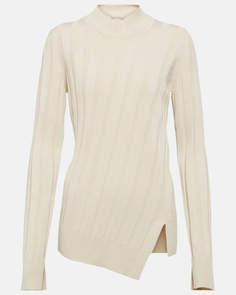 Stella McCartney Pullover aus Rippstrick Weiß