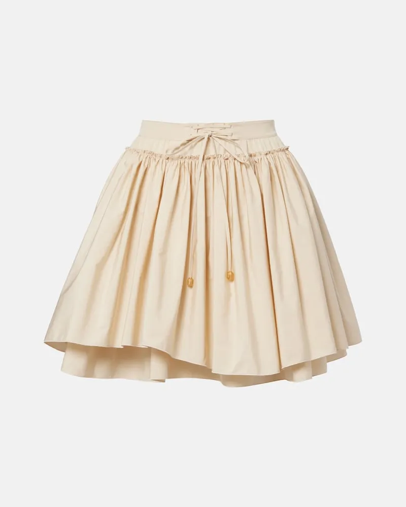 Loewe Paula's Ibiza Minirock aus Baumwollpopeline Beige