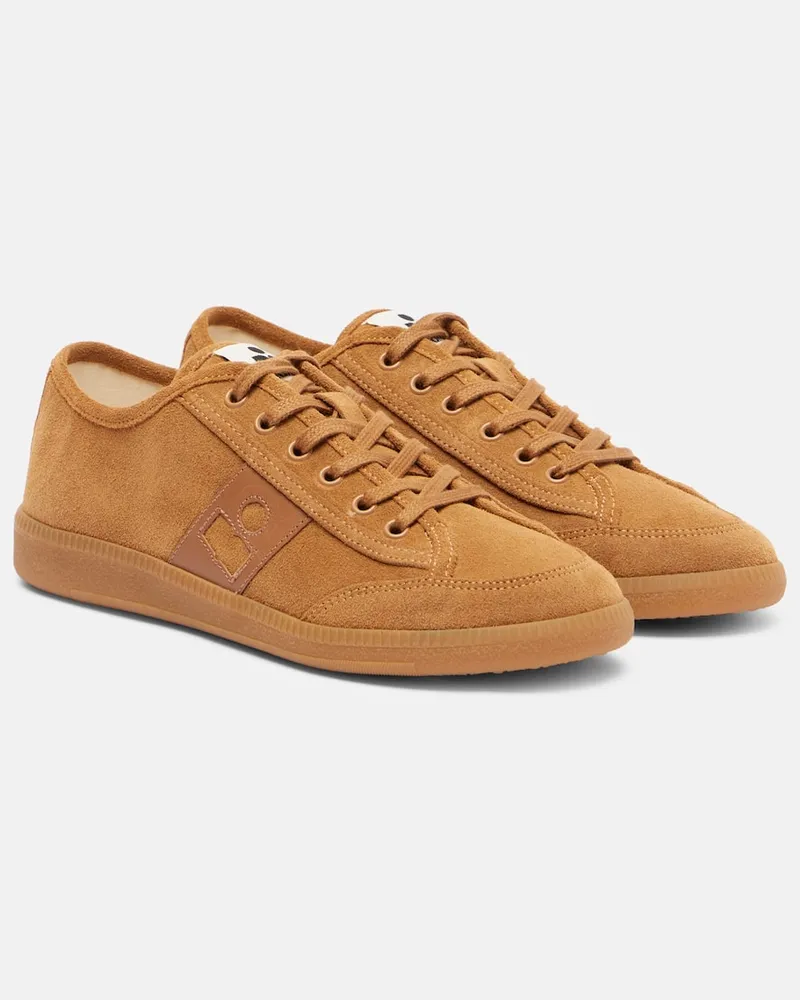 Isabel Marant Sneakers Klyce aus Veloursleder mit Leder Braun