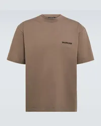 Balenciaga T-Shirt aus Baumwoll-Jersey Braun