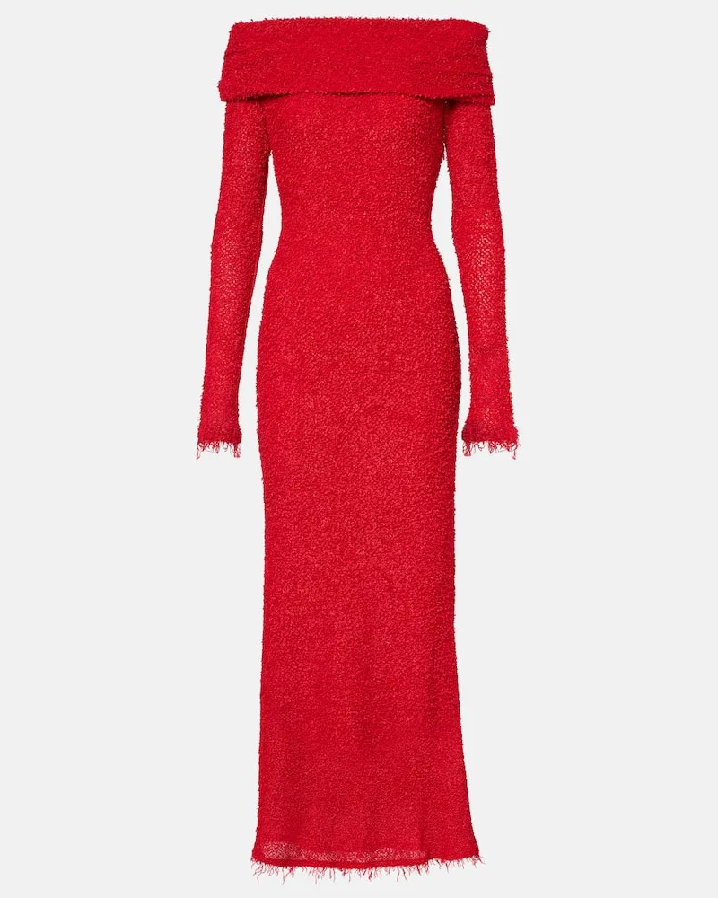 Isabel Marant Maxikleid Ormany aus Bouclé Rot