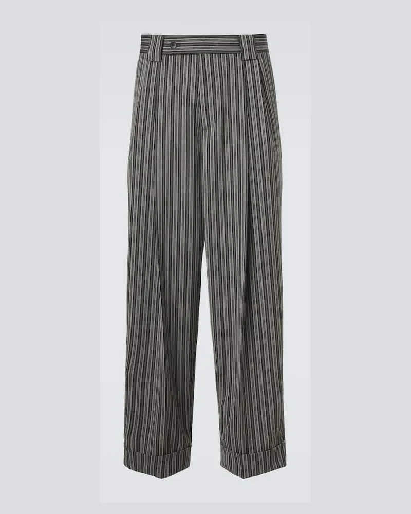 Versace Gerade Hose aus Schurwolle Schwarz