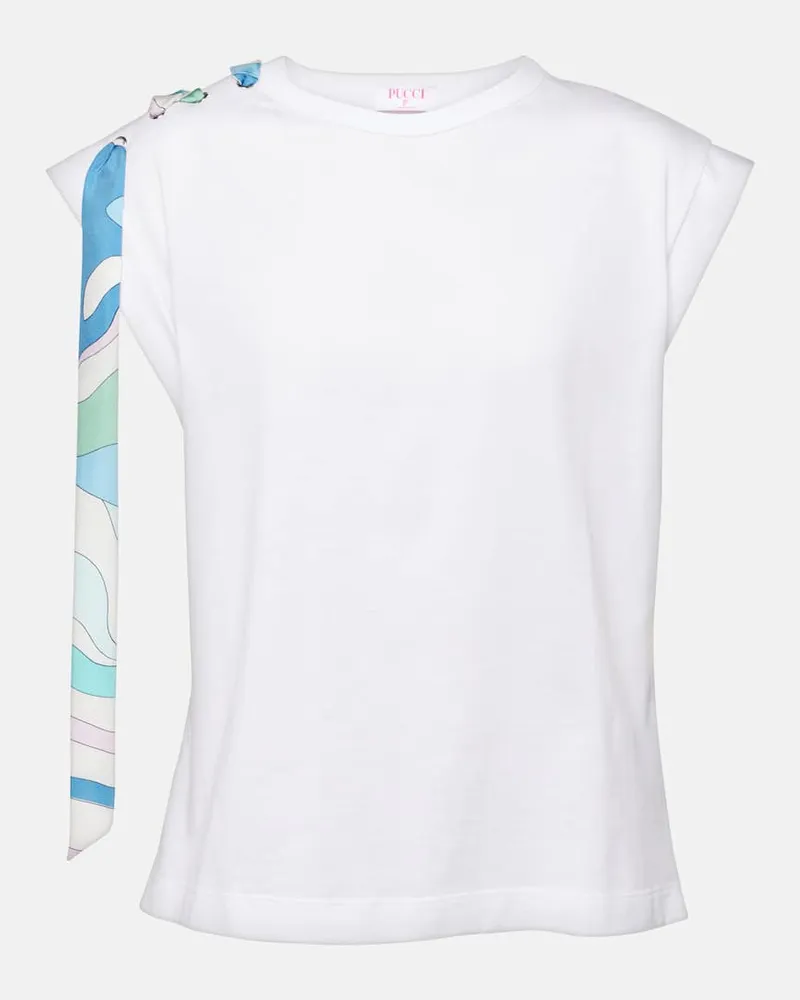Emilio Pucci T-Shirt Marmo aus Baumwoll-Jersey Weiß