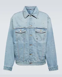 Valentino Garavani Verzierte Jeansjacke Blau