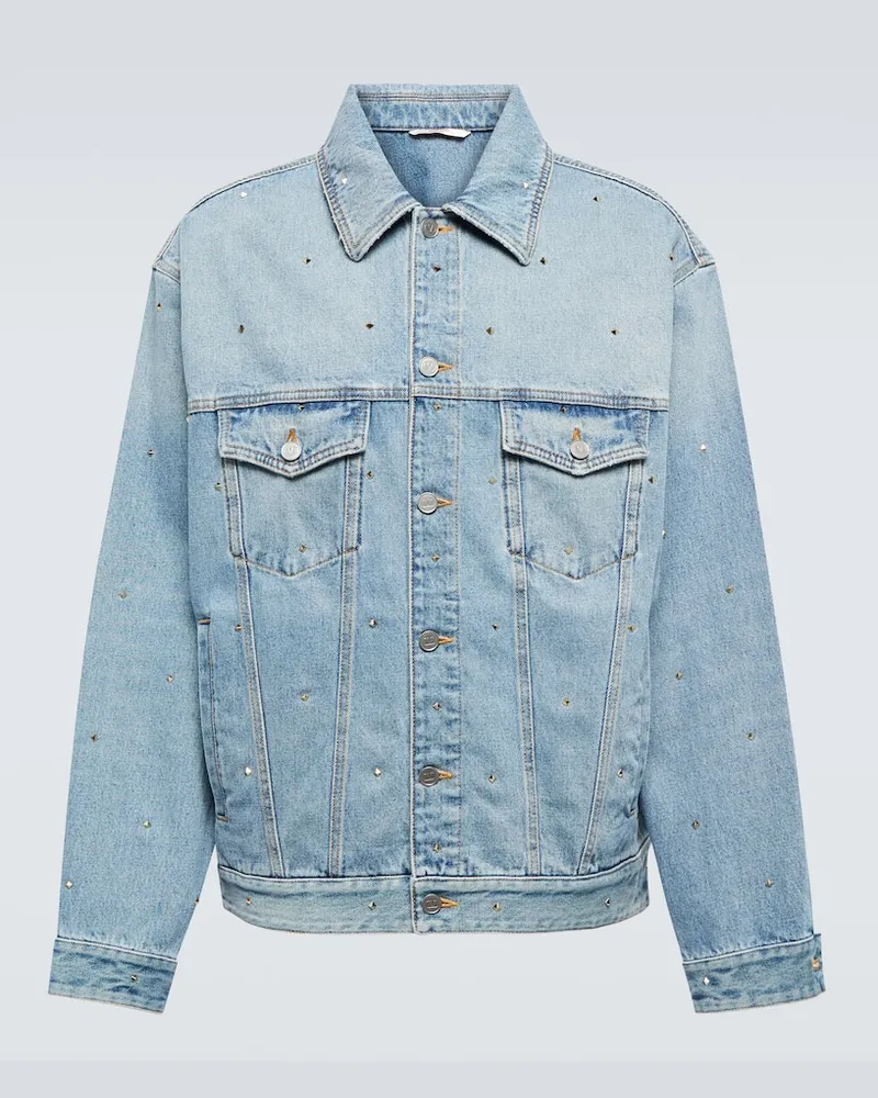 Valentino Garavani Verzierte Jeansjacke Blau