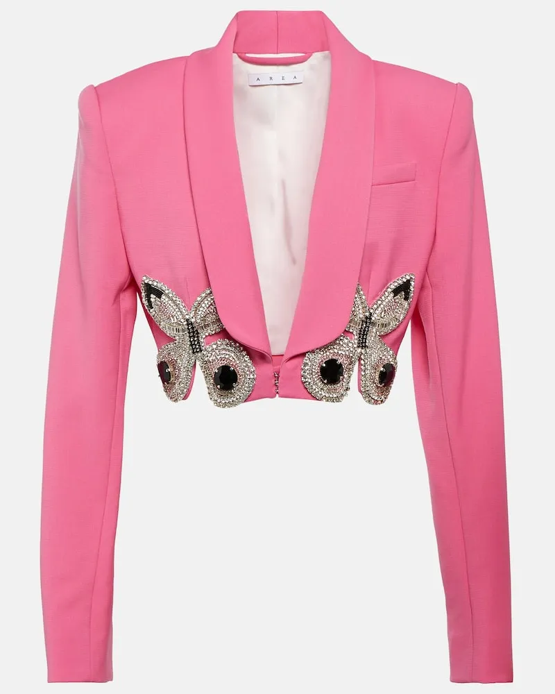 Area Verzierter Blazer aus Wolle Rosa