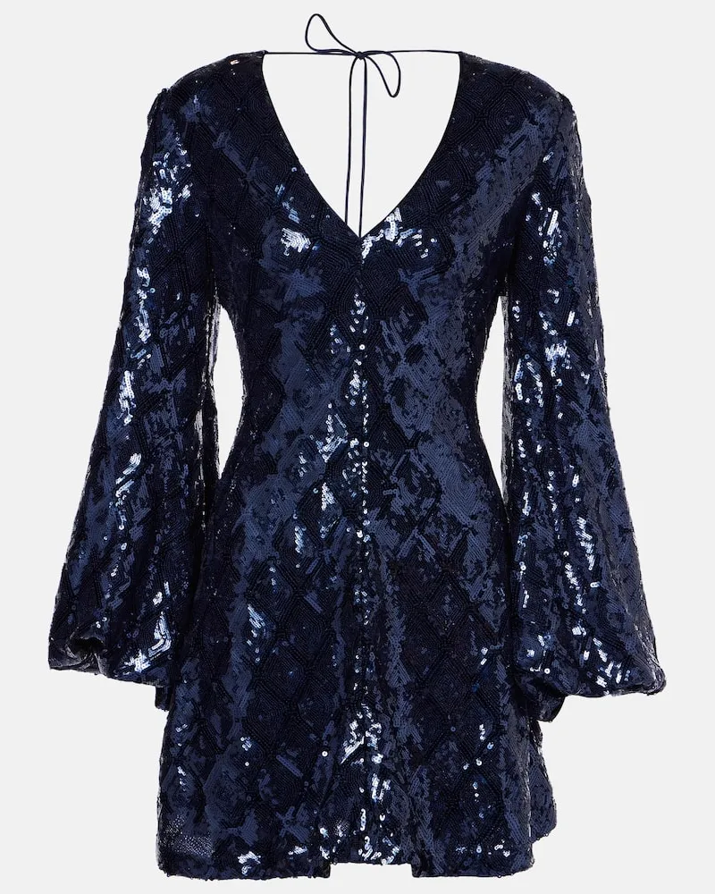ROTATE Birger Christensen Minikleid mit Pailletten Blau