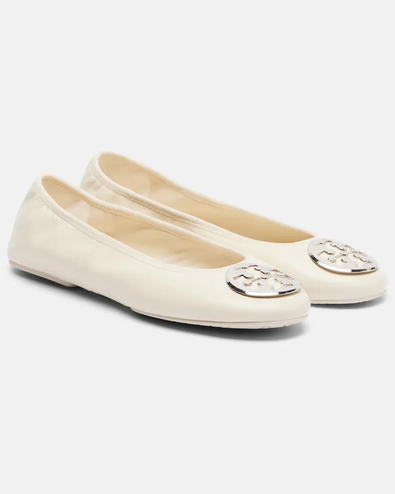 Tory Burch Ballerinas Reva Travel aus Leder Weiß
