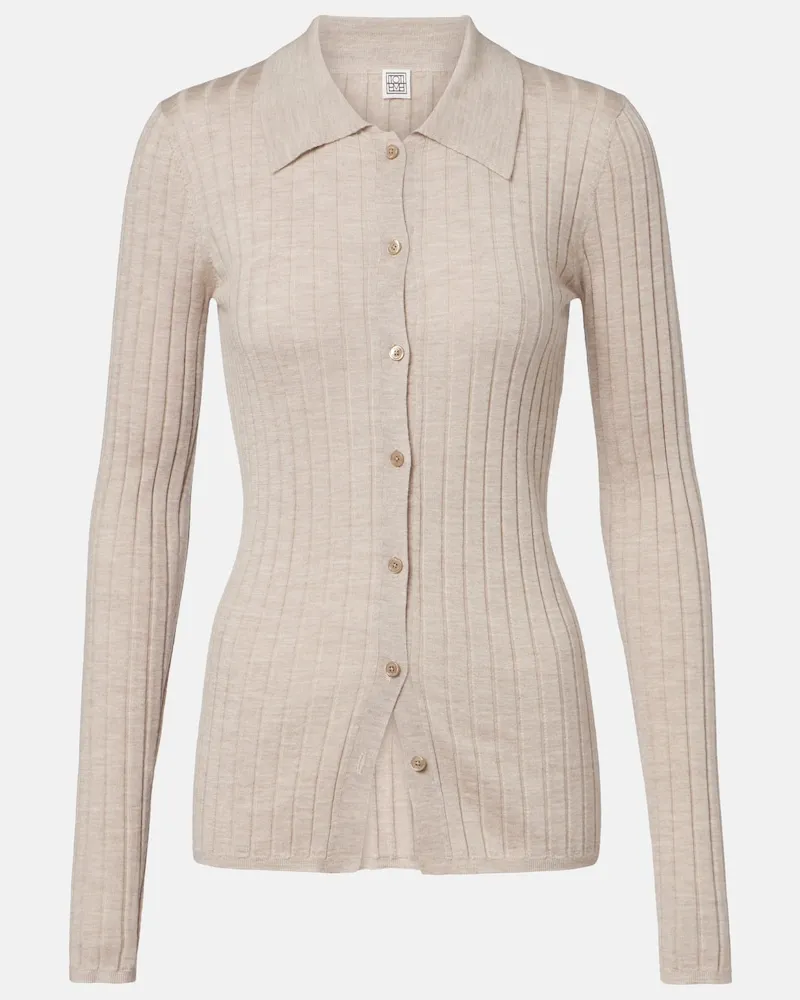 Totême Cardigan aus Rippstrick Beige