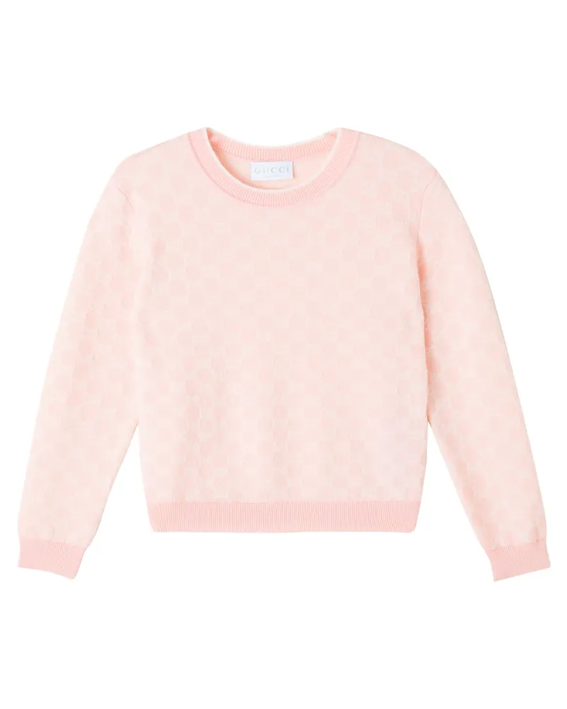 Gucci Pullover GG aus Woll-Jacquard Rosa