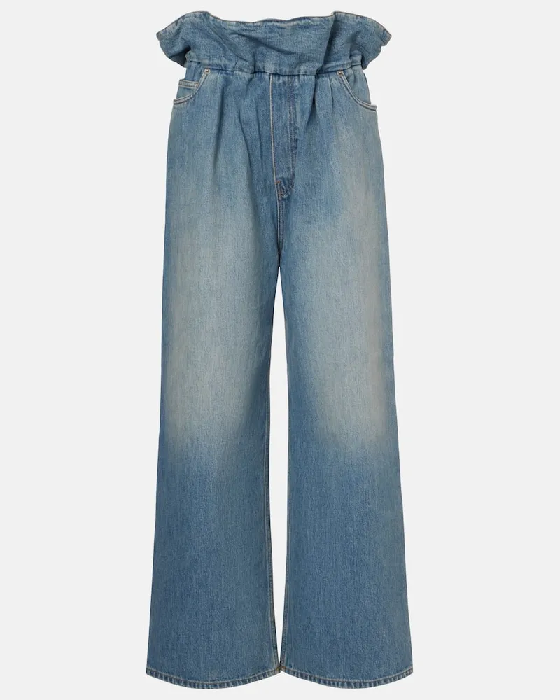 Loewe High-Rise Wide-Leg Jeans Flamenco Blau