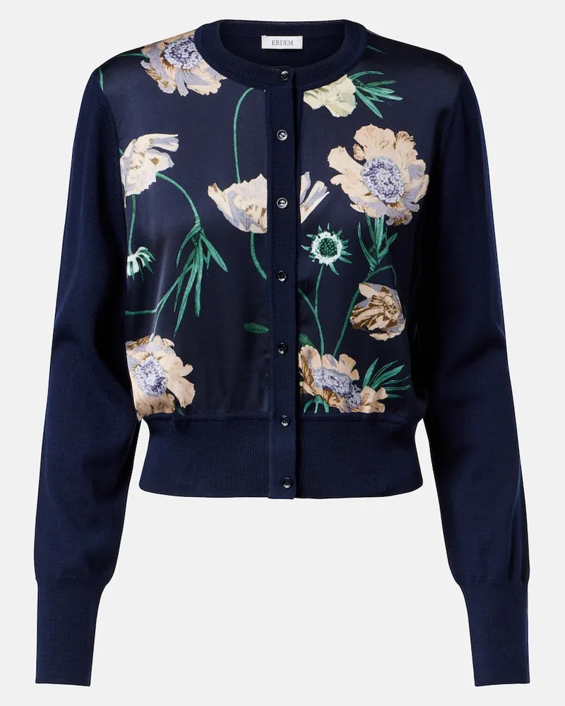 Erdem Cardigan aus Wolle Blau