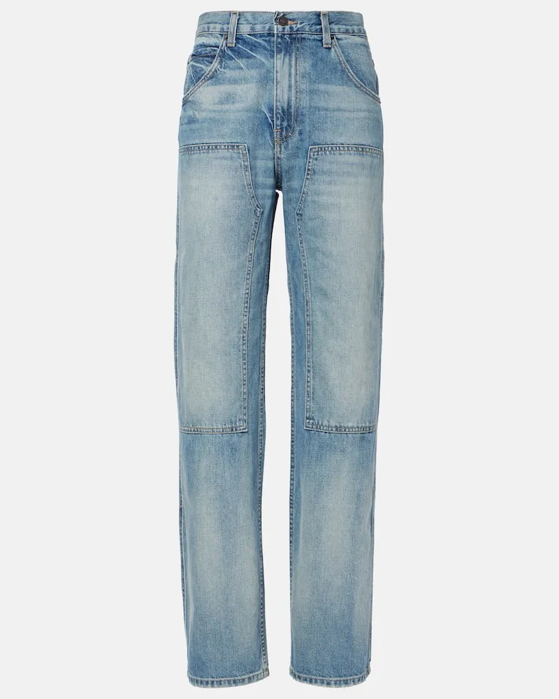 Nili Lotan Mid-Rise Straight Jeans Welder Blau