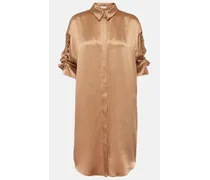 Verziertes Hemdblusenkleid aus Seidensatin