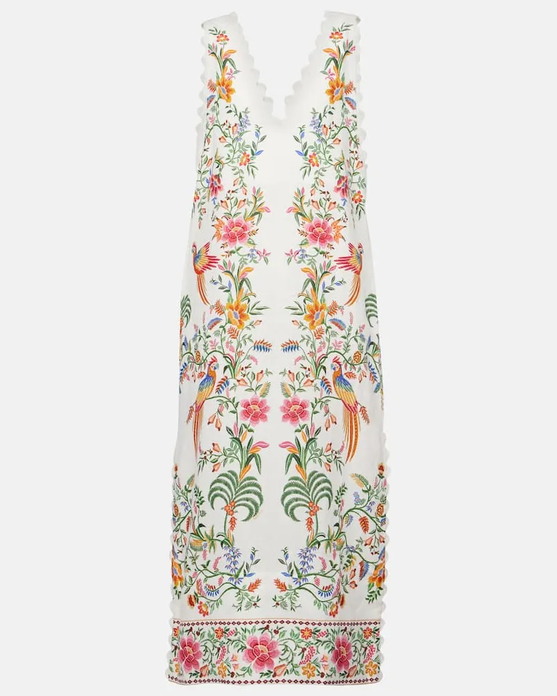 FARM Rio Bedrucktes Maxikleid aus Leinen Multicolor