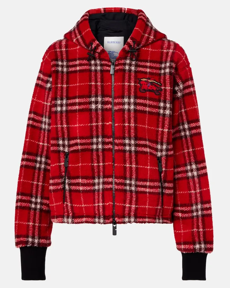 Burberry Jacke Burberry Check aus einem Wollgemisch Rot