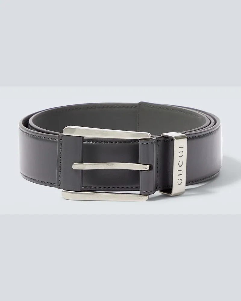 Gucci Gürtel aus Leder Grau