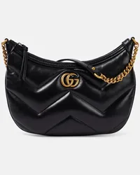 Gucci Schultertasche GG Marmont Small aus Leder Schwarz