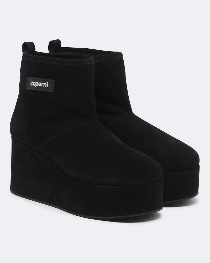 COPERNI Stiefel aus Veloursleder mit Shearling Schwarz