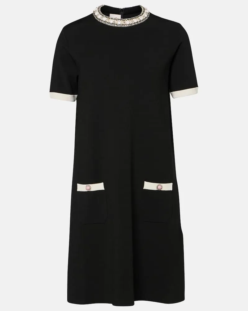 Valentino Garavani Verziertes Minikleid Schwarz