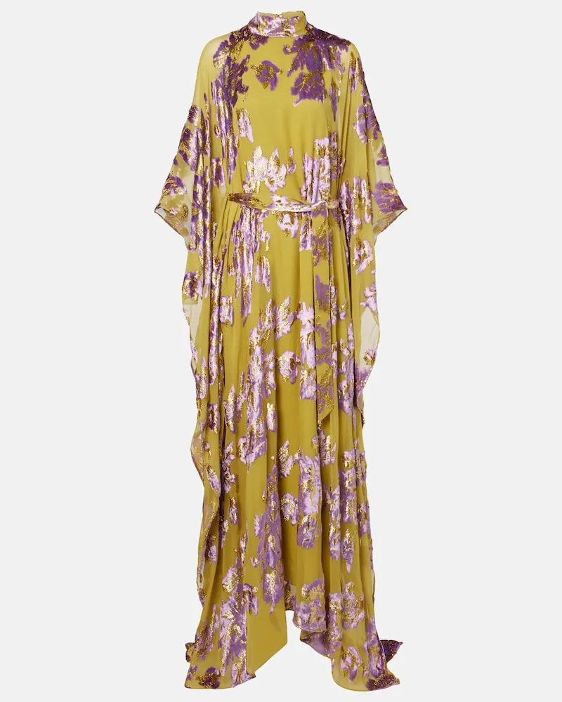 Taller Marmo Kaftan Leonor mit Fil Coupé Gelb